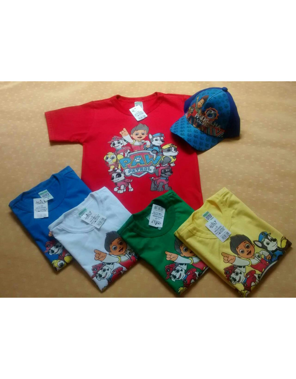 Camisa Algodão Infantil Personagens 3 a 9 anos