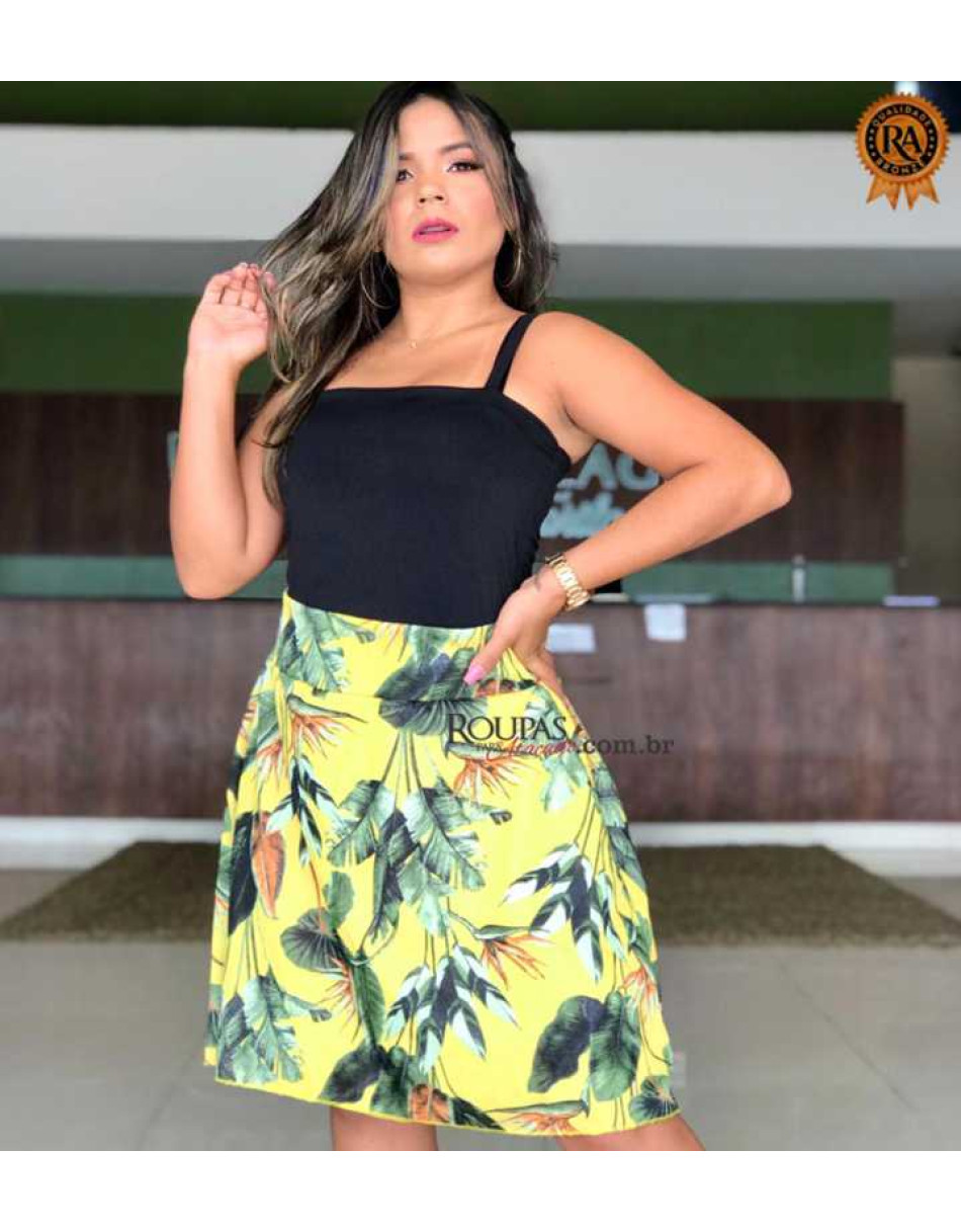 Saia Estampada Em Cacharrel