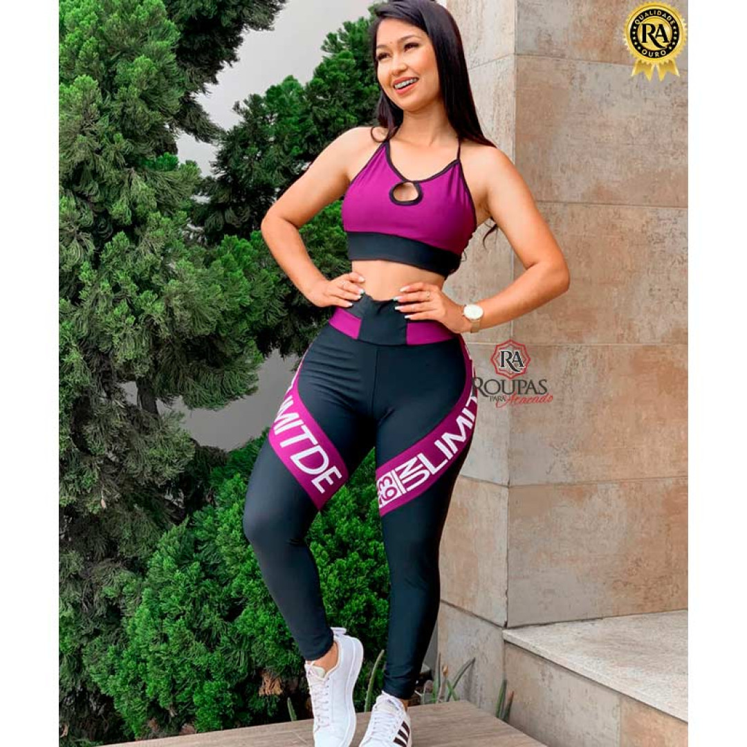 Conjunto Top E Calça Fitness com Detalhes