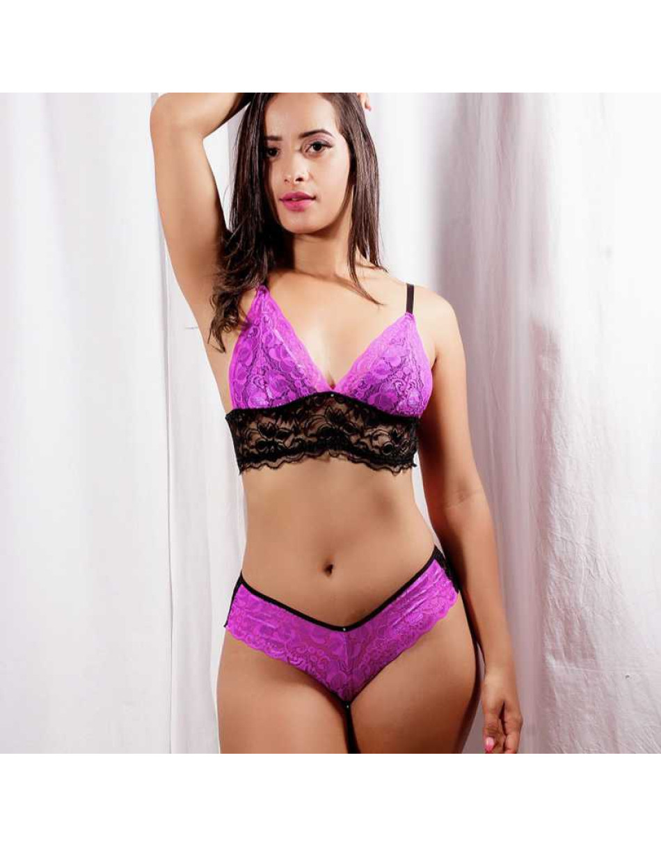 Conjunto Lingerie De Renda Sem bojo