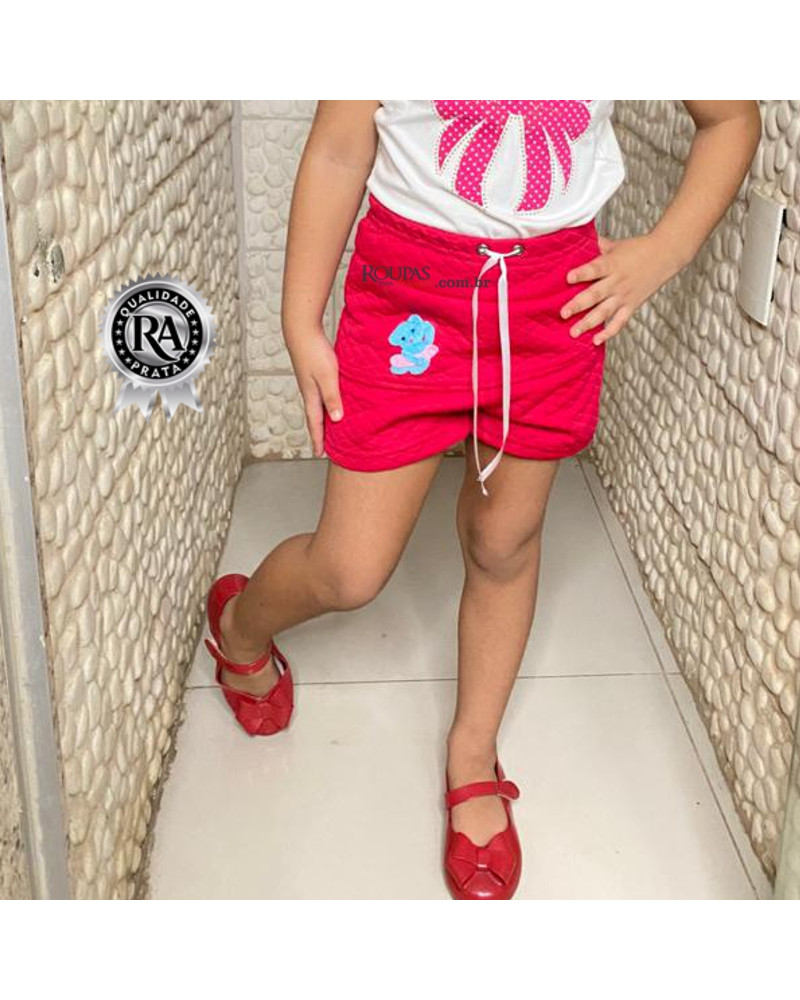 Short Saia Infantil Em Matelassê