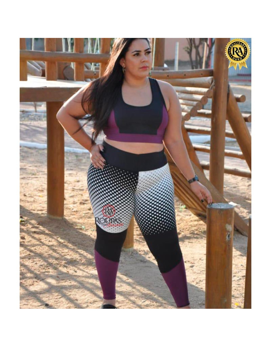 Conjunto Fitness com Detalhes Plus Size 