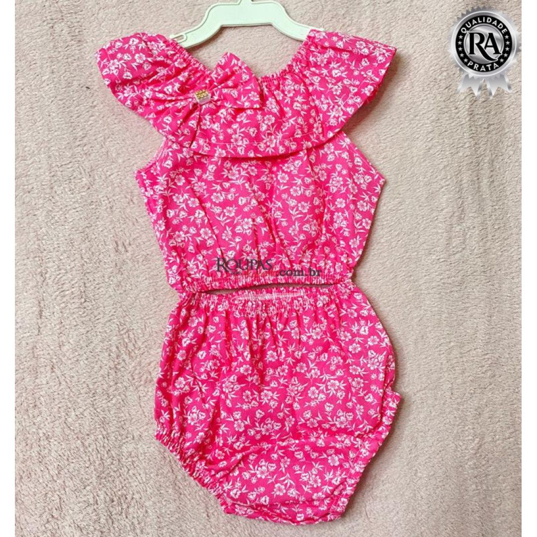 Conjunto Bebê Bunda Rica Em Tricoline