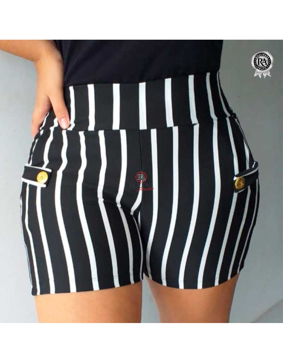 Short Listrado Feminino Croke