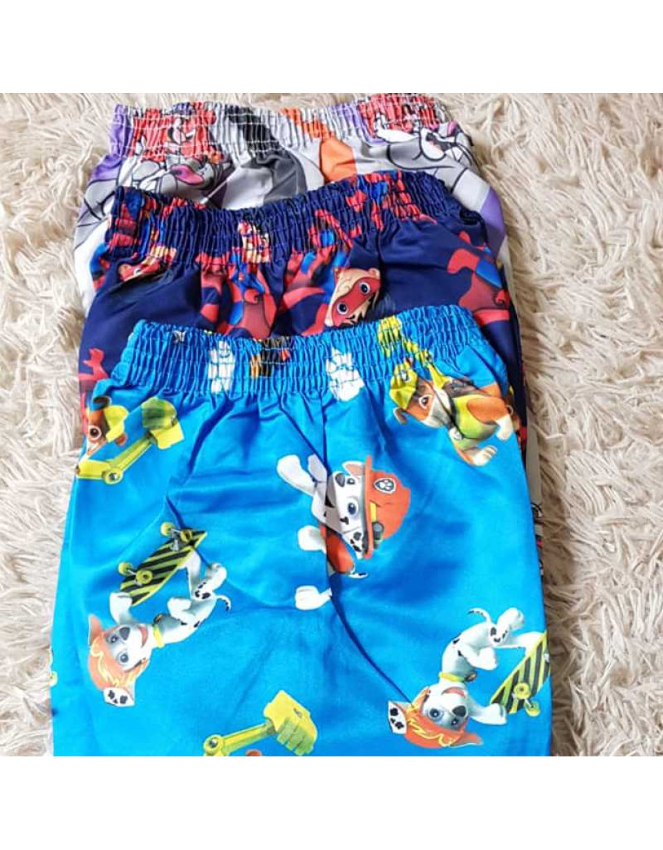 Short Infantil Masculino Personagens Tactel grosso