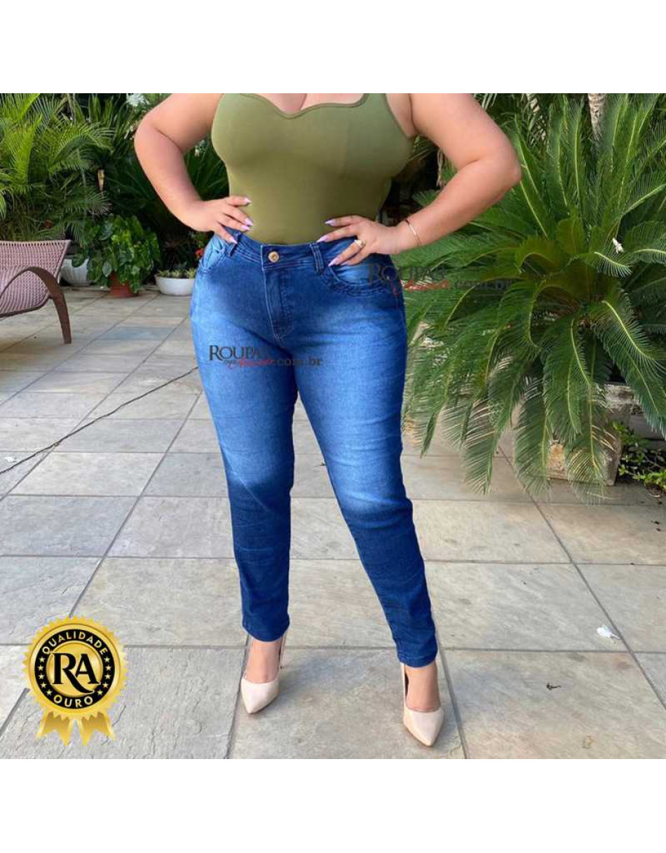 Calça Jeans Plus Size Cintura alta