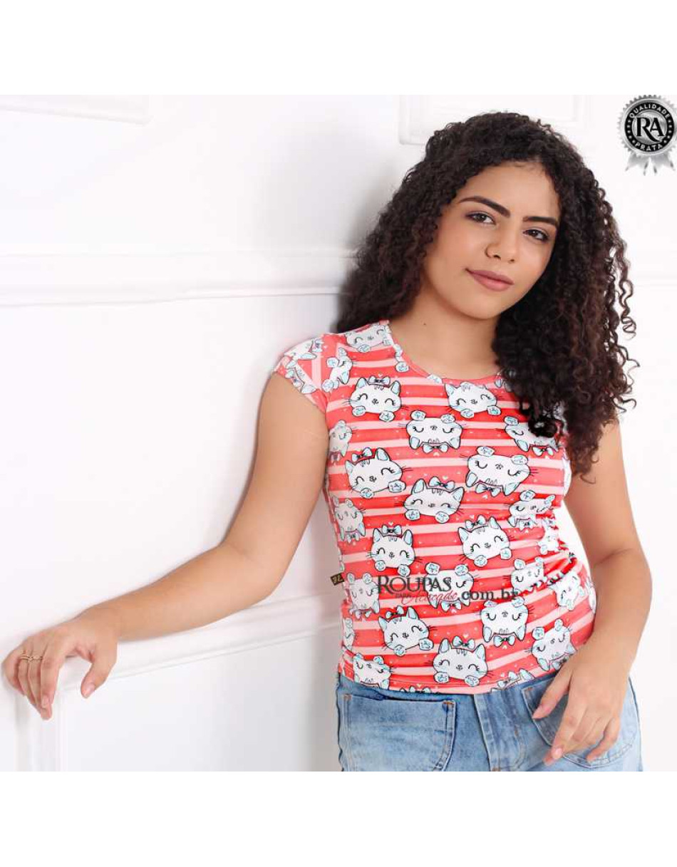 Blusa Modinha Juvenil Em Malha Leila