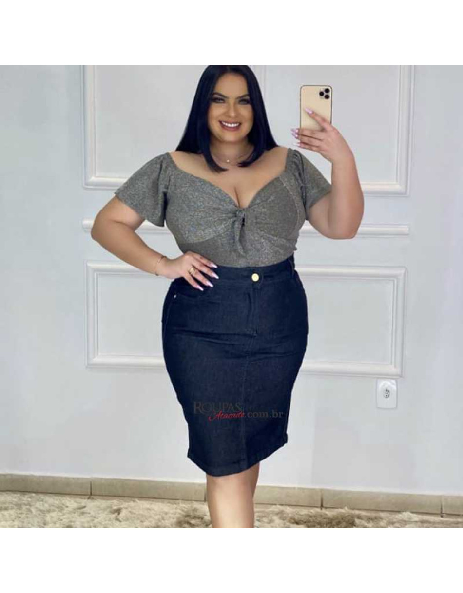 Saia Plus Size Jeans com Lycra Evangélica vários modelos