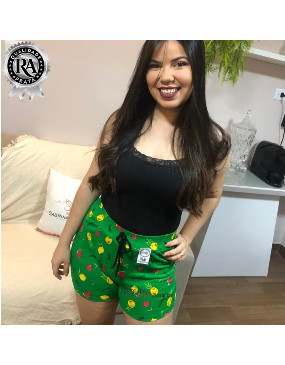 Short Curto Floral Feminino  