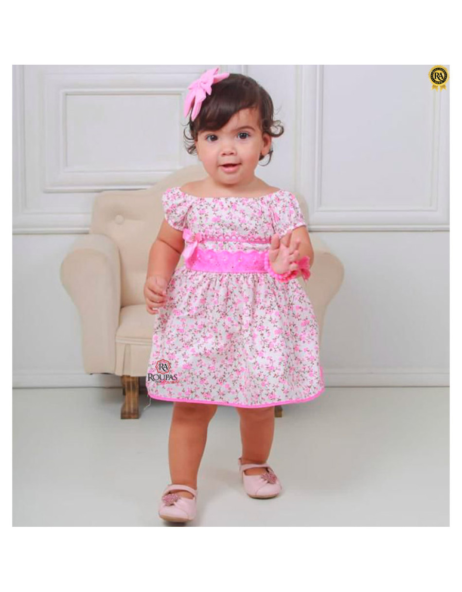 Vestido Bebê Bebella Em Tricoline