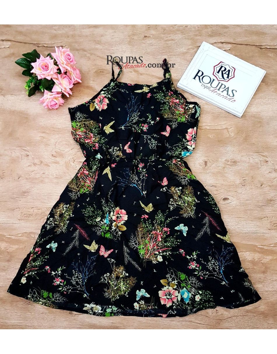 Vestido Estampado em Crepe