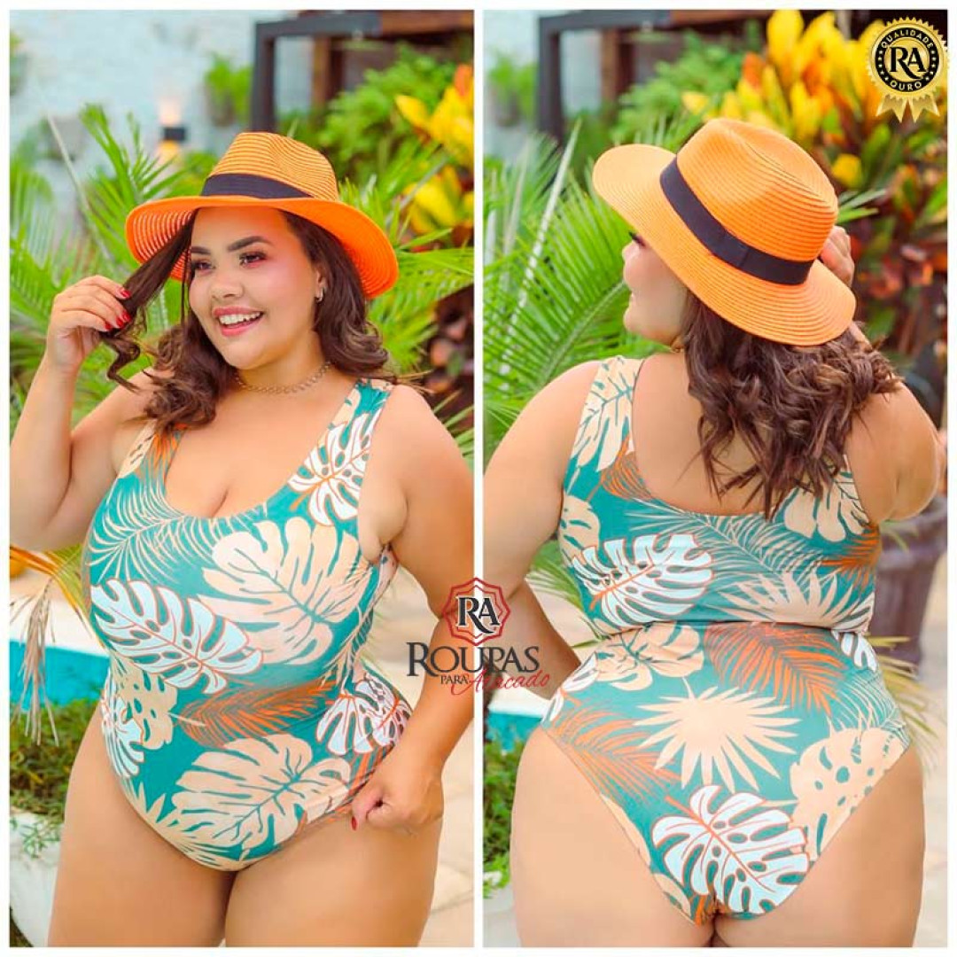 Maiô Estampado Regata Plus Size