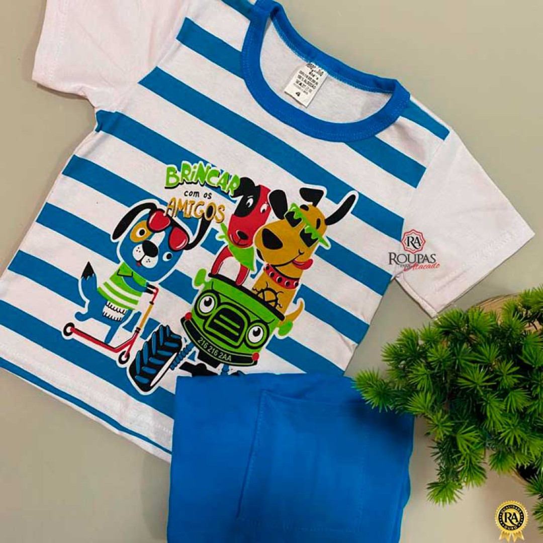 Conjunto Infantil Masculino Com Manga Reneguinho