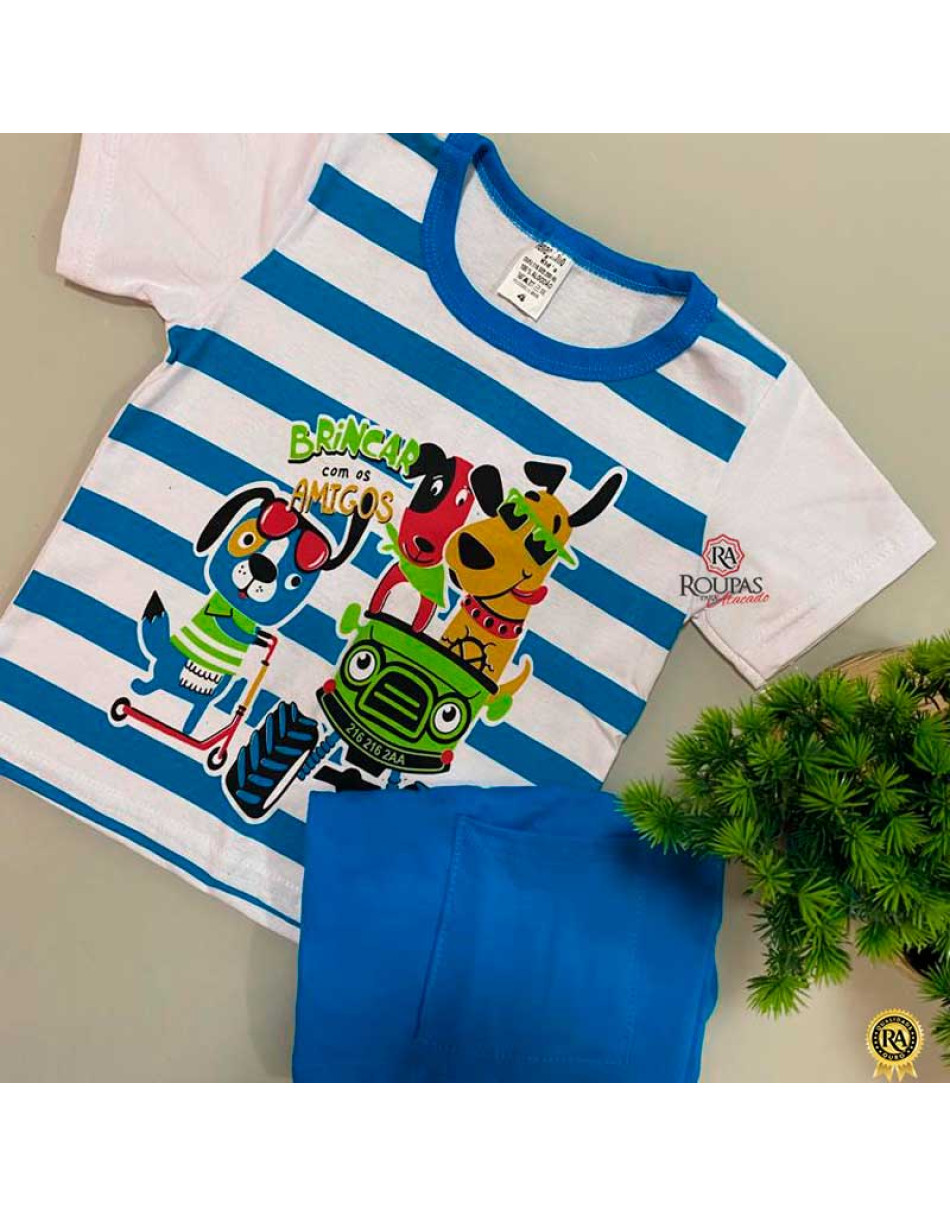 Conjunto Infantil Masculino Com Manga Reneguinho