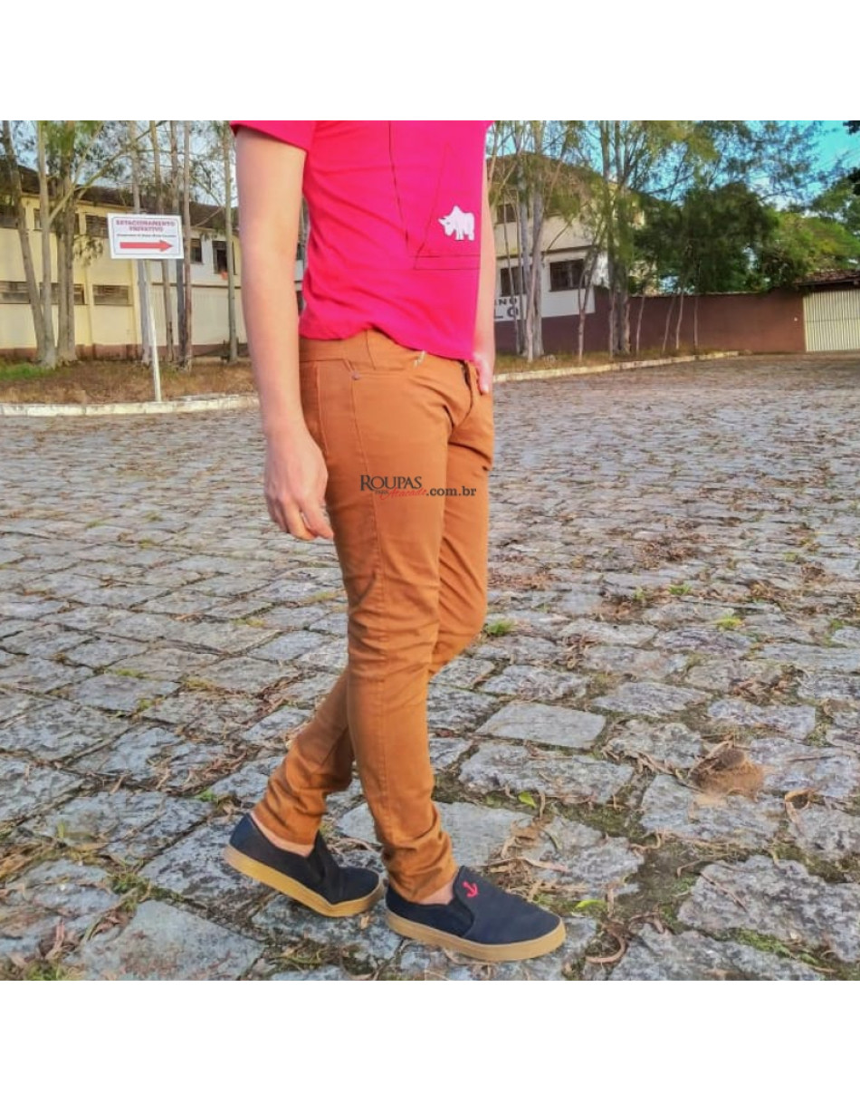 Calça Sarja Colorida Masculina Adulta