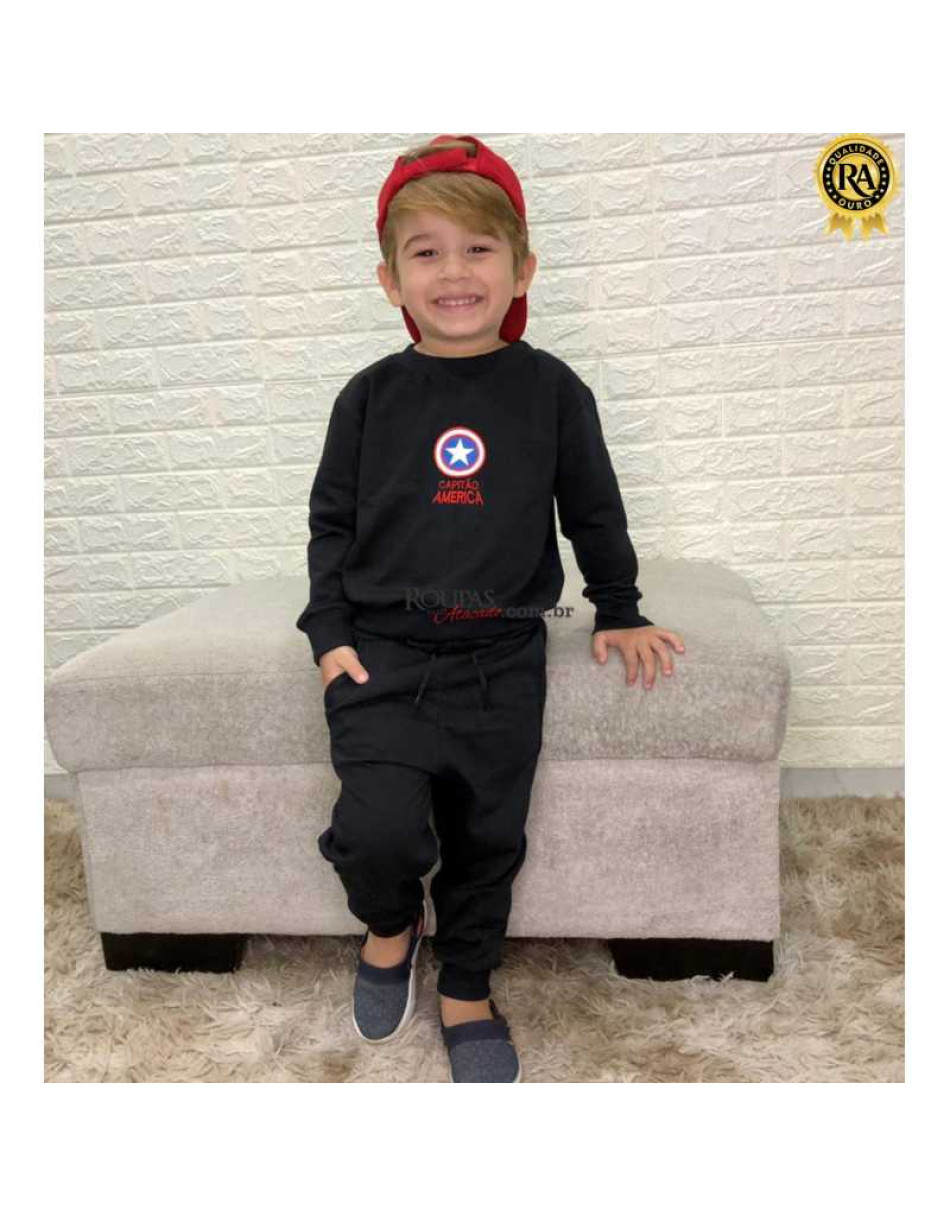 Conjunto Moletom Flanelado Infantil Masculino 