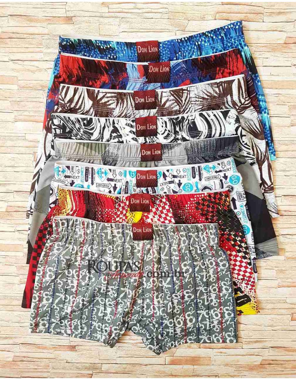 Cueca Boxer Microfibra Estampada Adulta