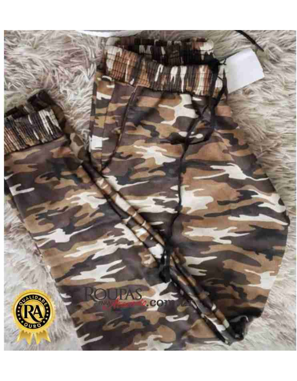 Calça Jogger Camuflada Moletom