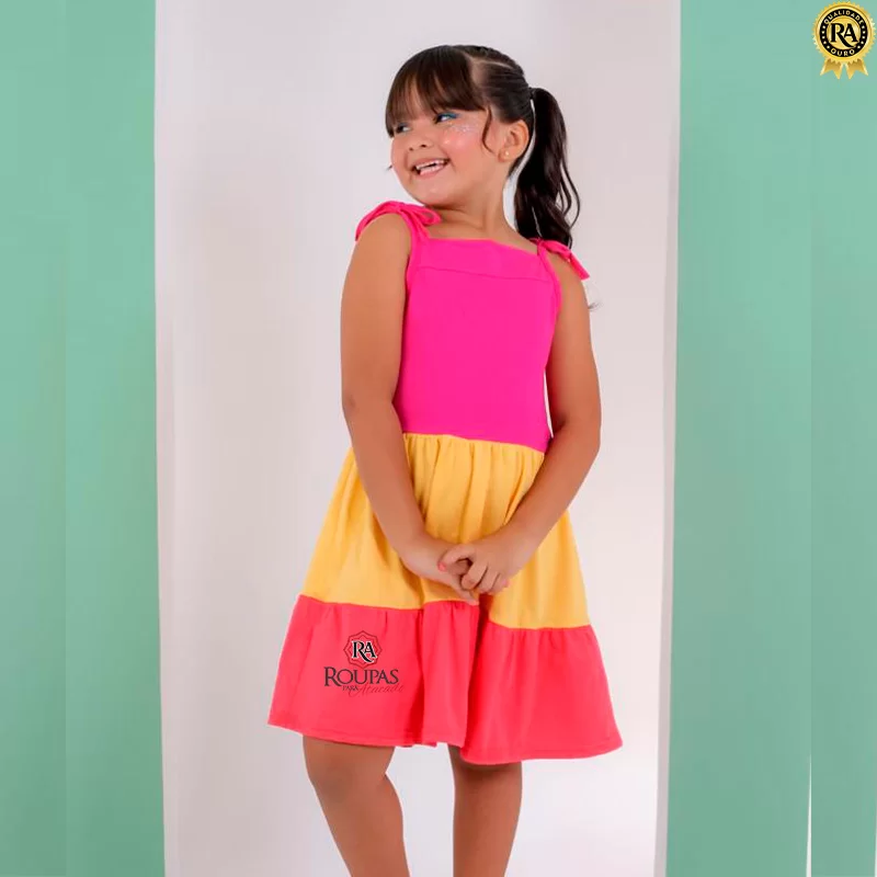 Vestido Infantil Alça Marias Em Menegotti